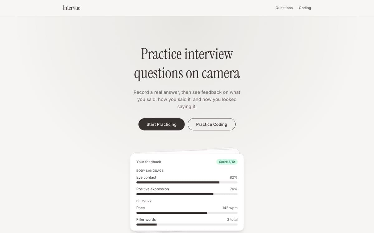 Intervue screenshot
